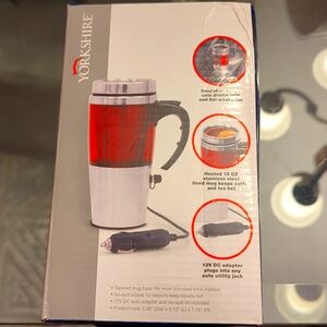 Yorkshire Stainless Steel Heated Travel Mug 13oz 12V DC Adapter. New